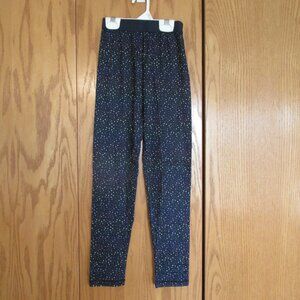 JOE FRESH GIRL'S SIZE M 7 / 8 THERMAL PANTS NAVY W/ PASTEL STARS NEW